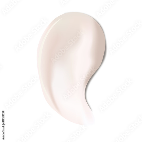 Cream texture stroke isolated on transparent background. Facial creme, foam, gel or body lotion skincare icon.
