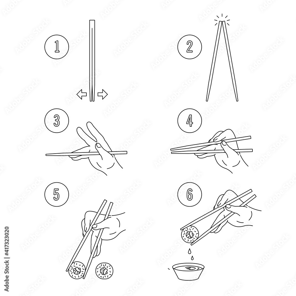 Instruction How To Use Chopsticks Eating Sushi Food With Special Tool instruction-how-to-use-chopsticks-eating-sushi-food-with-special-tool