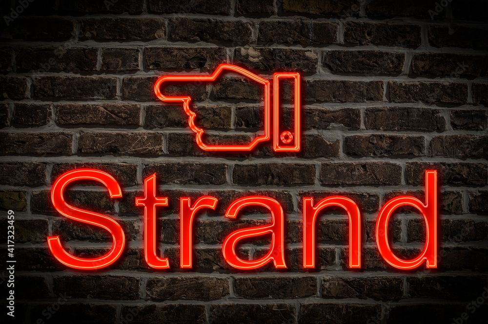 Obraz premium Leuchtreklame Strand