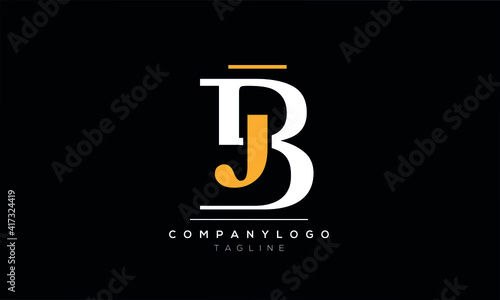 Abstract Letter Initial JB BJ Vector Logo Design Template