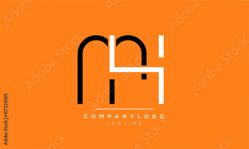  Abstract Letter Initial MH and HM Vector Logo Design Template