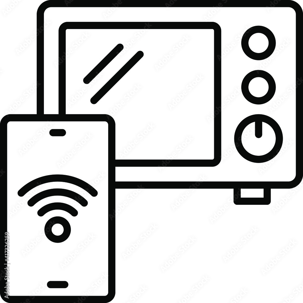 smart microwave oven Concept, Iot Enabled Home Devices Vector line Icon Design, Internet of things symbol on white background, IoT and automation stock illustration smart microwave oven Concept, Iot Enabled Home Devices Vector line Icon Design, Internet of things symbol on white background, IoT and automation stock illustration