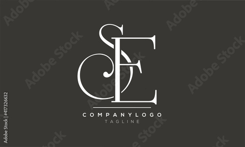 Abstract Letter Initial SE ES Vector Logo Design Template