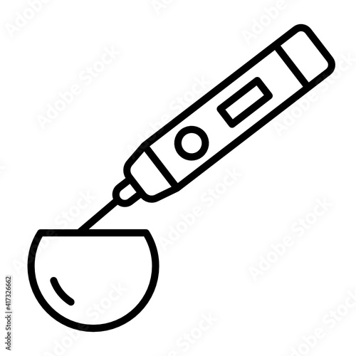 3D printing repair vector line icon design, additive manufacturing Symbol on white background