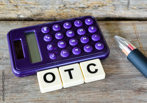 Square letters with text OTC stands for over the counter.