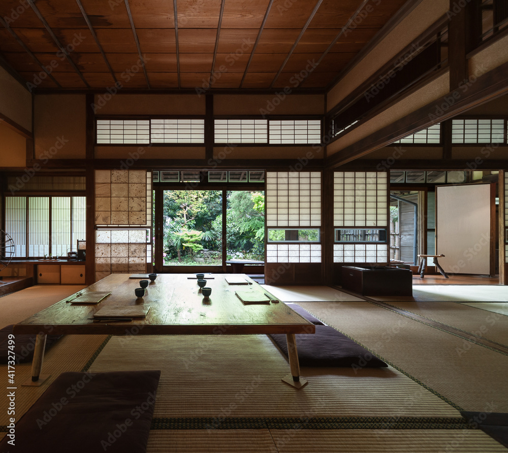 古民家 日本家屋の部屋 大広間 StockFoto Adobe Stock
