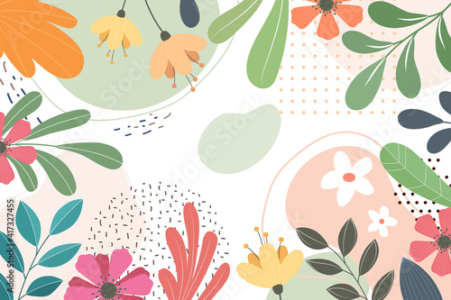 abstract flat floral background