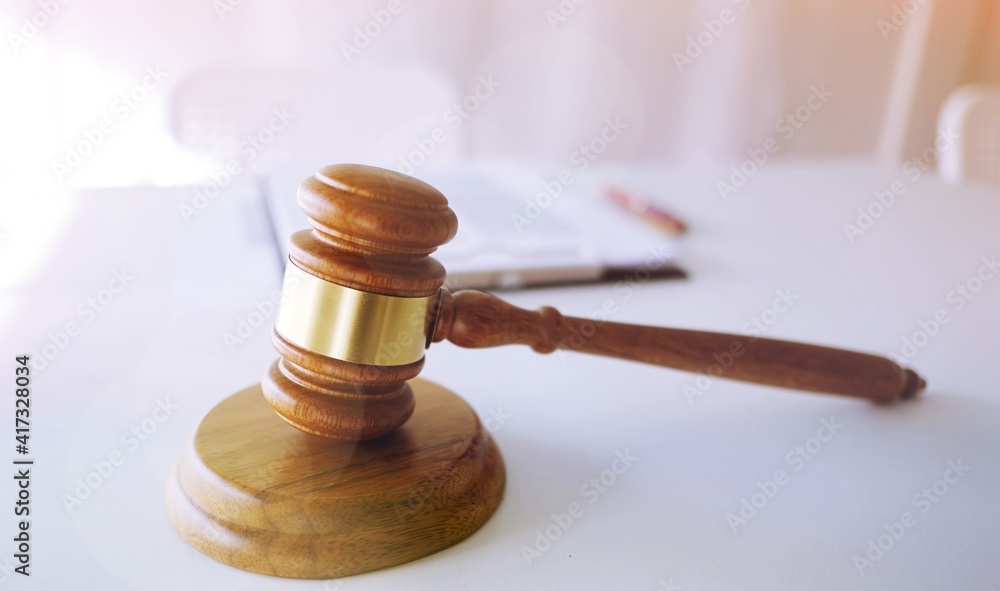 Judge gavel hammer on Lawyer desk. Judge gavel hammer on Lawyer desk.