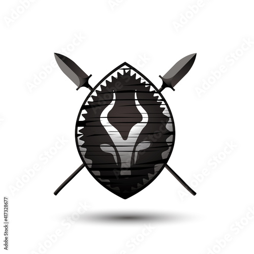 vector african shield creative logo