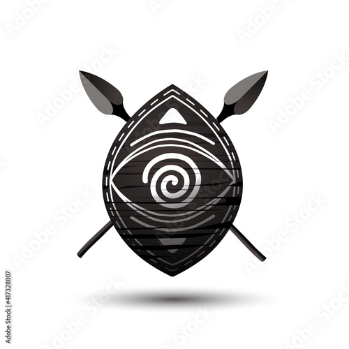 vector african shield creative logo