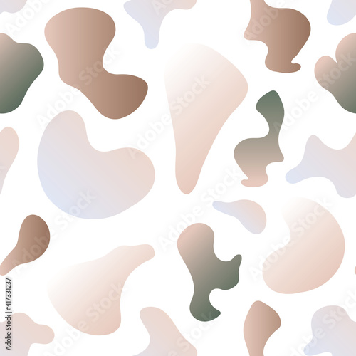 Vector Abstract Dynamic Shapes in Natural Colors seamless pattern background. Perfect for fabric, wallpaper and scrapbooking projects.