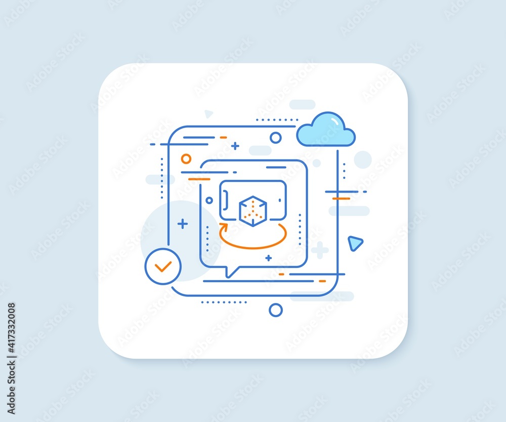 Augmented reality phone line icon. Abstract vector button. VR simulation sign. 3d cube symbol. Augmented reality line icon. Speech bubble concept. Vector Augmented reality phone line icon. Abstract vector button. VR simulation sign. 3d cube symbol. Augmented reality line icon. Speech bubble concept. Vector