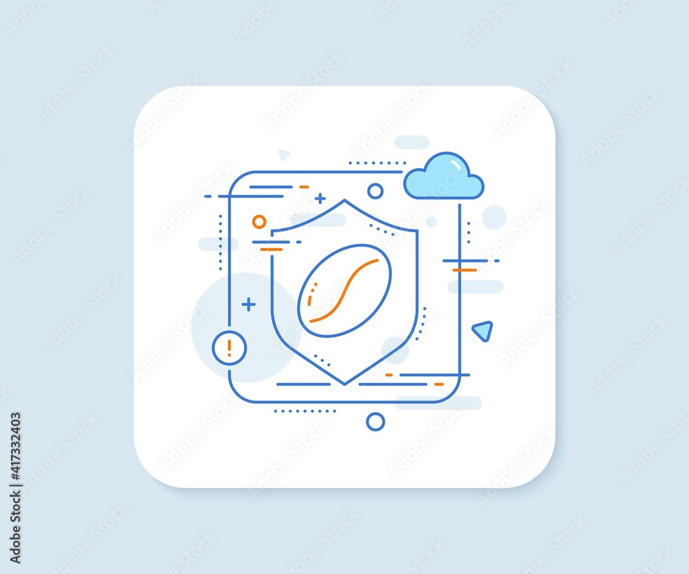 Coffee beans line icon. Abstract vector button. Tasty seed sign. Vegan drink symbol. Coffee beans line icon. Protect shield concept. Vector Coffee beans line icon. Abstract vector button. Tasty seed sign. Vegan drink symbol. Coffee beans line icon. Protect shield concept. Vector