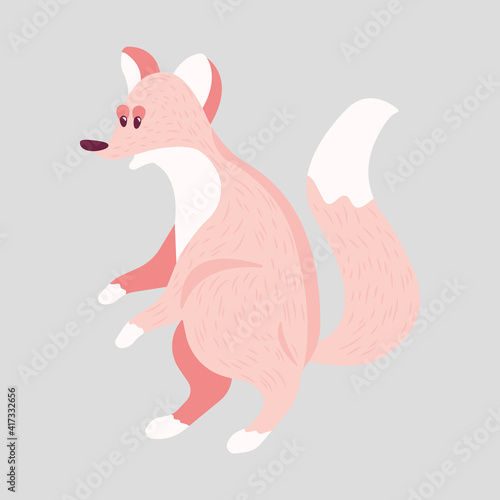 Cute cartoon fox play baby. Pastel animals print for poster. Character for giftcard for Baby shower. Wonderful print for decor of a children's bedroom. For baby clothes, poster, books, baby food.