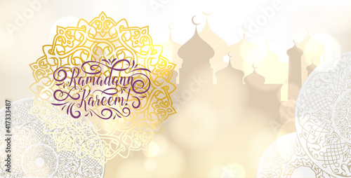 Poster for muslim religion holiday. Vector illustration.