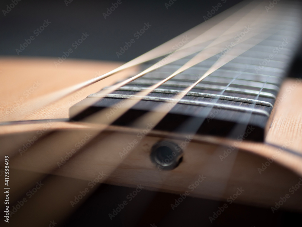Fototapeta premium An acoustic guitar seen in a different way.