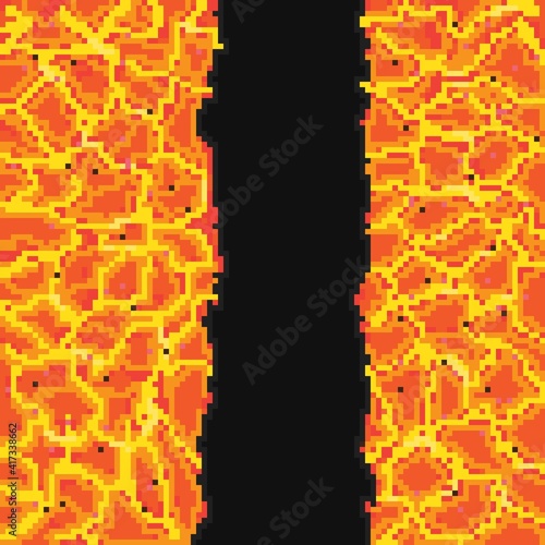 Lava pixel art. Lava in space. Art lava background. Hot Galaxy. Hell Galaxy. lava planet surface.