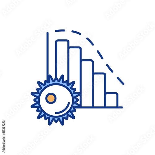 Diminished ovarian reserve RGB color icon. Losing reproductive potential. Woman infertility. Aging result. Reduction in maternal egg production. Reproductive health. Isolated vector illustration
