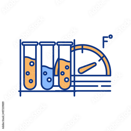 Cryopreservation RGB color icon. Freezing and storage biological samples. Cells, tissues preserving process by cooling. Reproductive procedure. Cryopreserved specimens. Isolated vector illustration