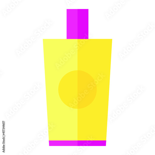 Vector illustration of summer holidays attributes on background. A suntan cream.	