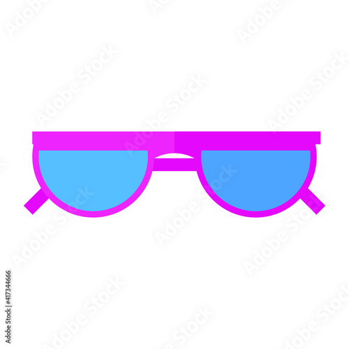 Vector illustration of summer holidays attributes on background. Sunglasses icon.	