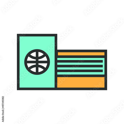 Vector illustration of summer holidays attributes on background. Passport and documents icon.