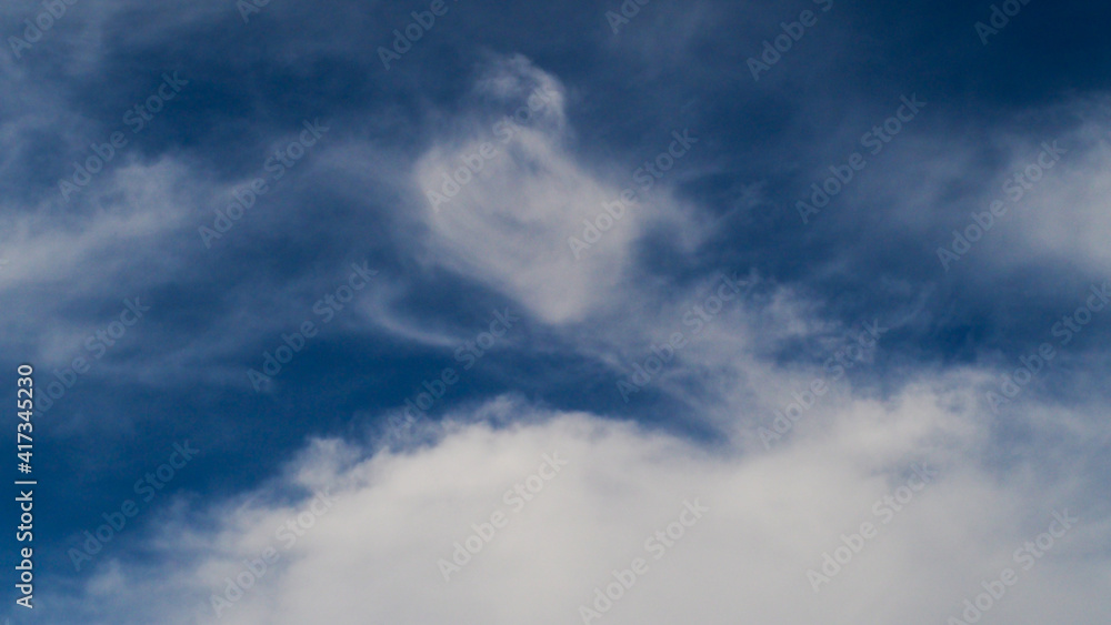 Cirrus et Cirrocumulus pommelant un ciel bleu profond Cirrus et Cirrocumulus pommelant un ciel bleu profond