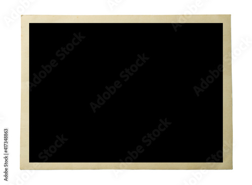 Blank old photo isolated on white