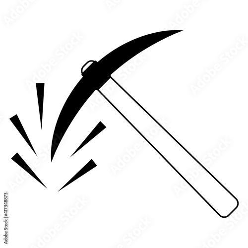Pickaxe with shards symbol ...