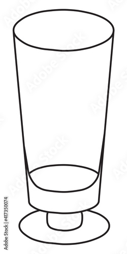 Stylish hand-drawn doodle cartoon style sling highball long drink cocktail glass vector illustration. For card, invitations, posters, bar menu or alcohol cook book recipe