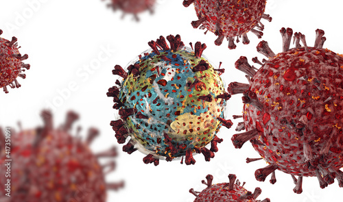 Coronavirus red virus symbo...