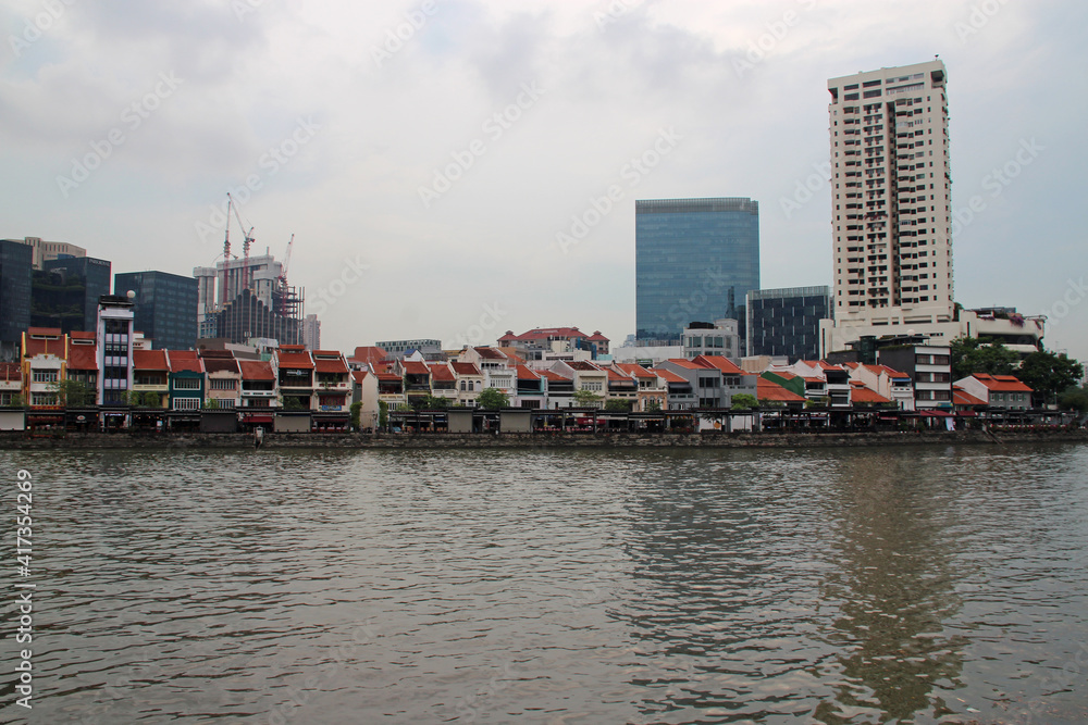 buildings and houses at boat quay in singapore