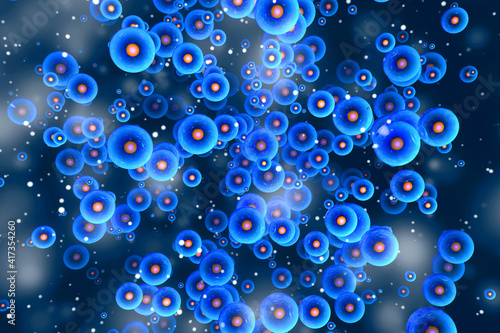 Canvas-taulu Particles floating in the quantum field