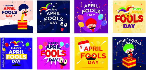 Bundle April Fools Flat Design