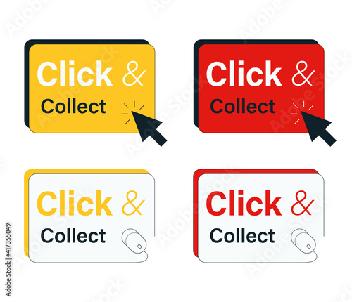 concept of click and collect insert, online sale, in vector 