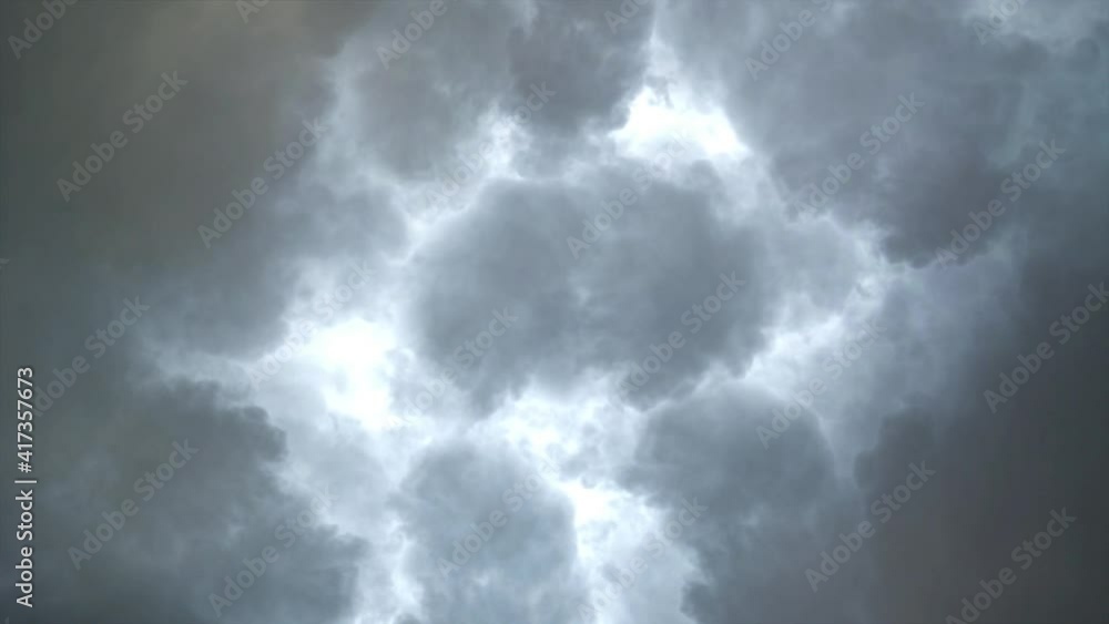 thunderstorm in the sky with lightning strikes.