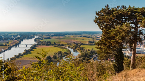 Beautiful autumn or indian summer view at the famous Bogenberg, Danube, Bavaria, Germany photo