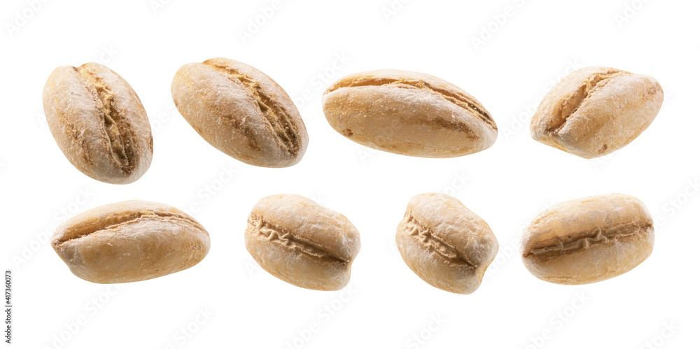 Fototapeta premium A set of pearl barley. Isolated on a white background