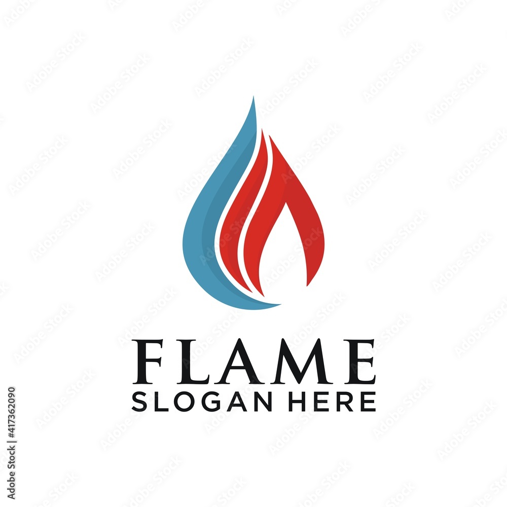Drop Flame Fire logo design Drop Flame Fire logo design