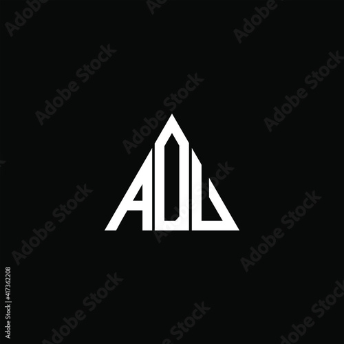 A D V letter logo abstract design on black color background. adv alphabet