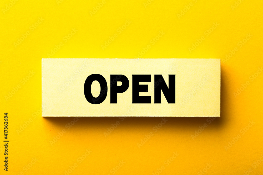 Open Concept Isolated On Yellow Background Open Concept Isolated On Yellow Background