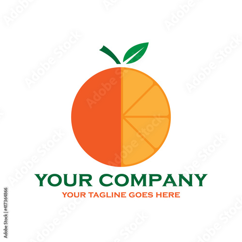 fruit orang design logo vector. illustration orange fruit design vector