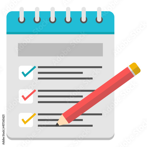 Flat design icon of todo list