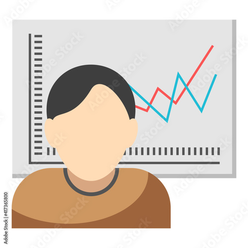 Editable flat design vector of business analyst
