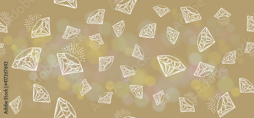Diamonds set, Hand drawn style, vector illustration.