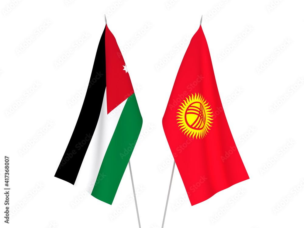 Obraz premium Kyrgyzstan and Hashemite Kingdom of Jordan flags