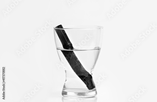 Bamboo charcoal water filter sticks. Natural bamboo charcoal is a powerful purifier which refreshes tap water photo