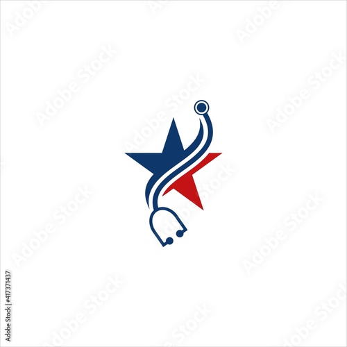Wallpaper Mural Liberty Medical Logo,Stethoscope and Star Vector Design Torontodigital.ca