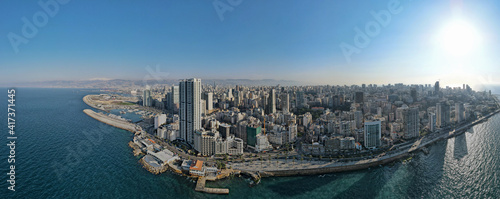 A panoramic aerial view of the city of Beirut Lebanon