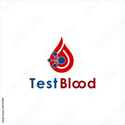 drop of blood logo design for test blood illustration vector